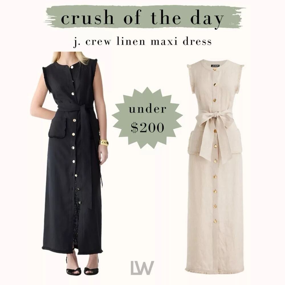 NEW J. Crew 100% Linen Maxi Dress Women's Size Small Old Money Quiet Luxury Chic - Picture 10 of 10